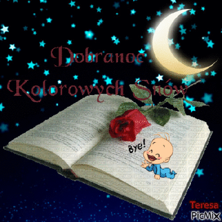 Książka z różą na dobranoc